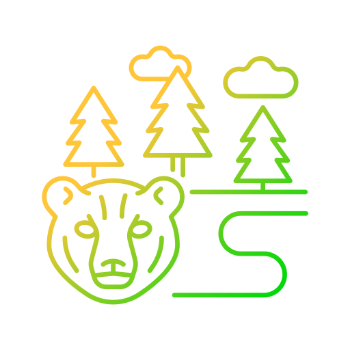 this is an icon of a bear in a forest